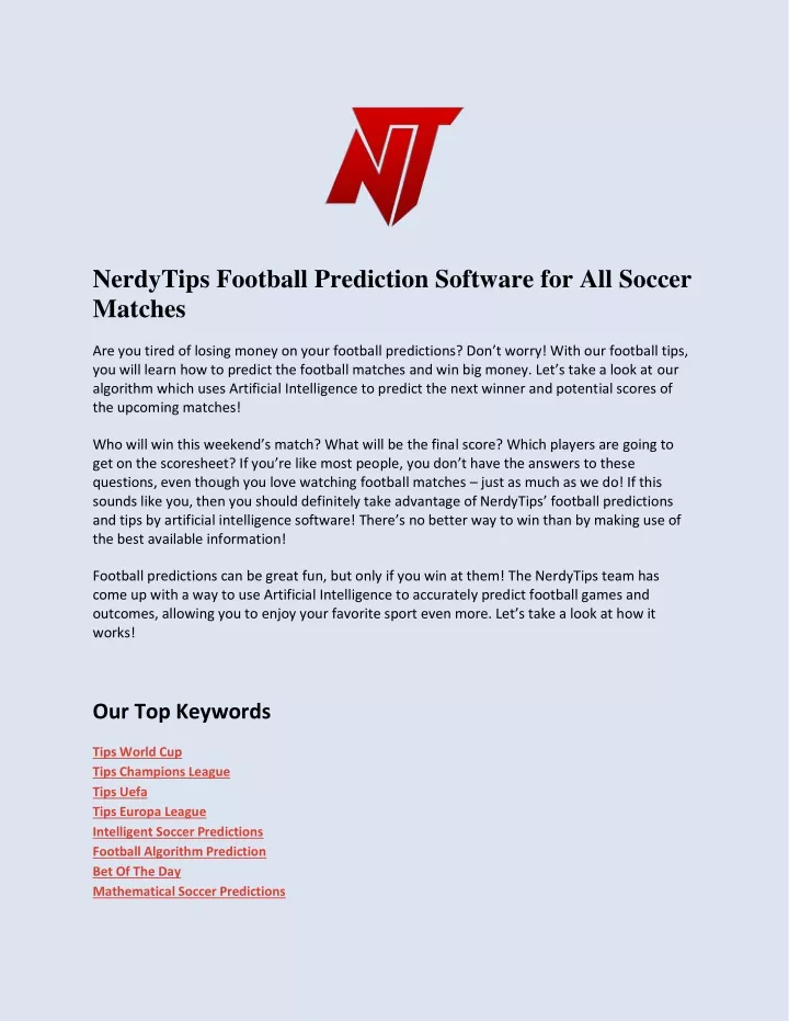 nerdytips football prediction software