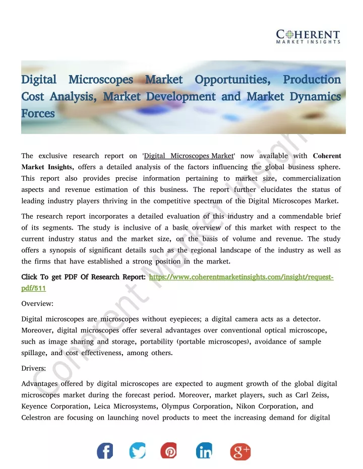 digital microscopes market opportunities