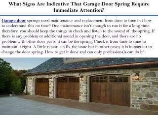 what signs are indicative that garage door spring