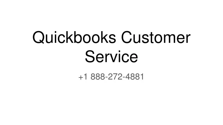 quickbooks customer service