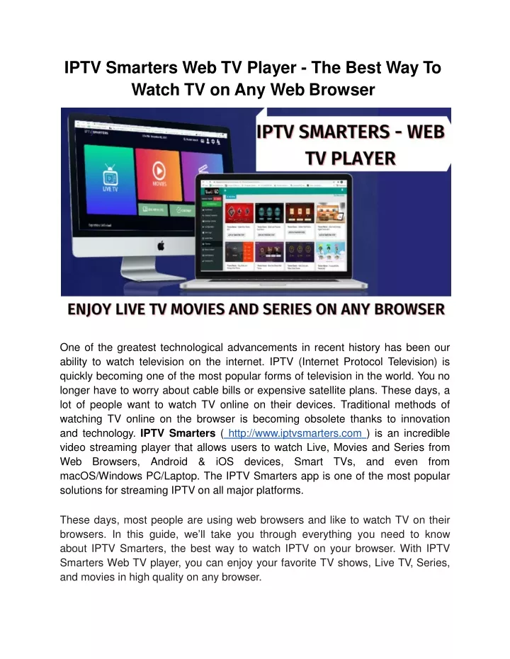 iptv smarters web tv player the best way to watch