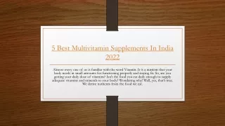 5 best multivitamin supplements in india 2022