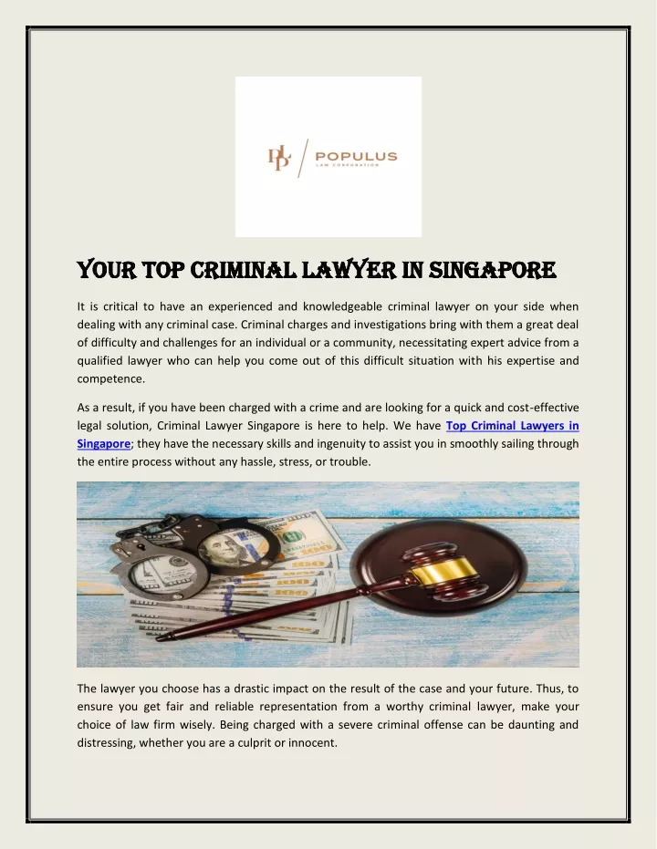 your top criminal lawyer in singapore your