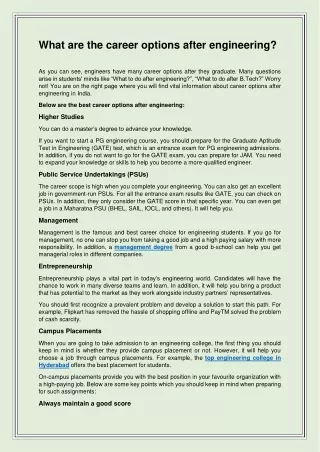 what are the career options after engineering