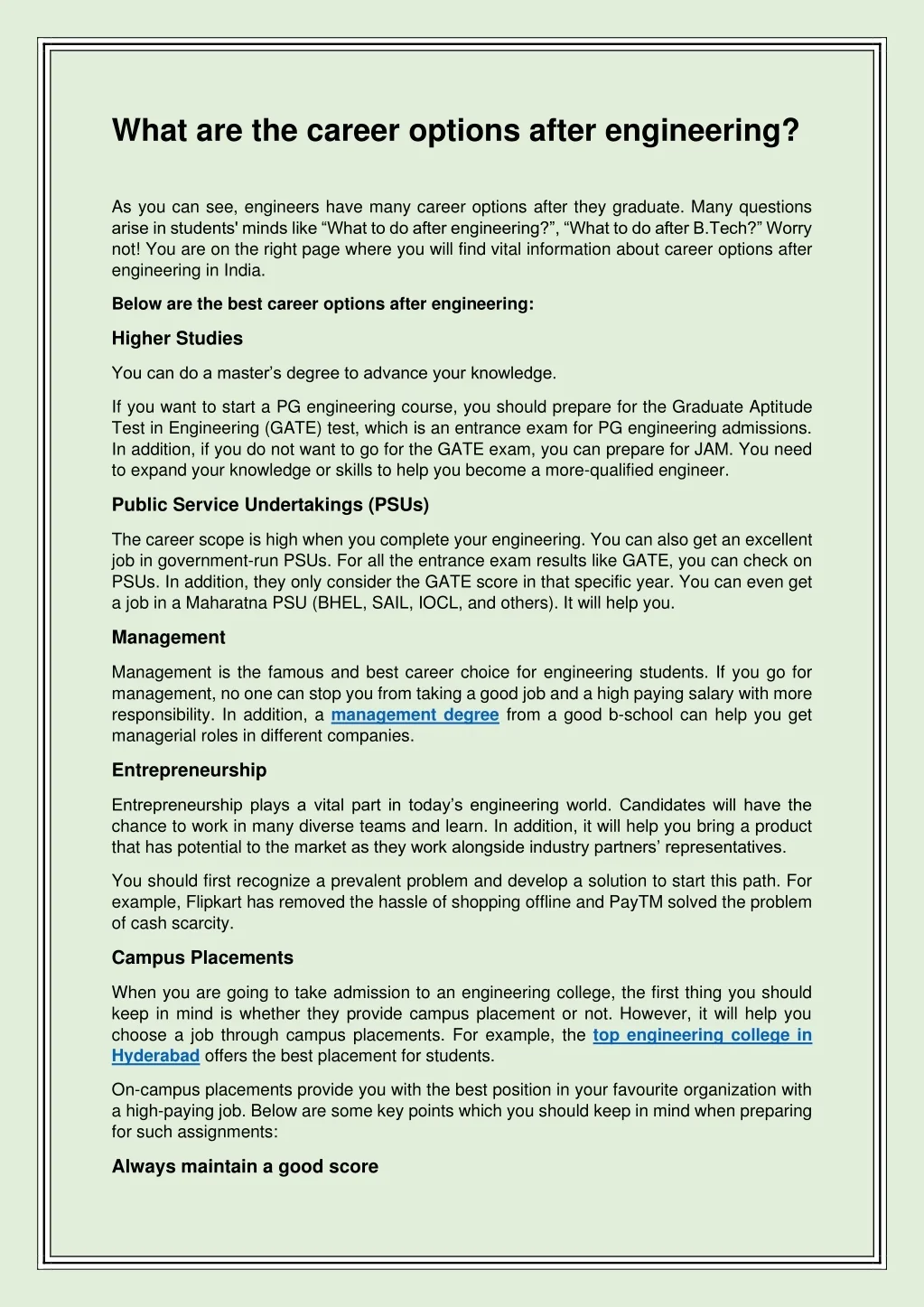 PPT - What are the career options after engineering PowerPoint ...