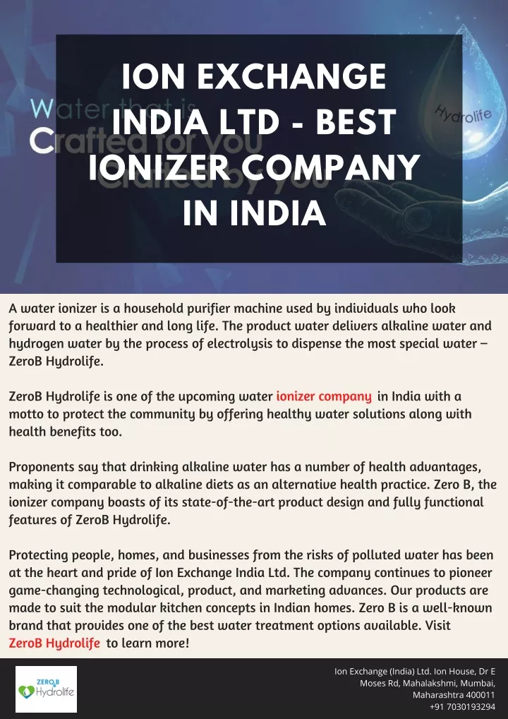 ion exchange india ltd best ionizer company