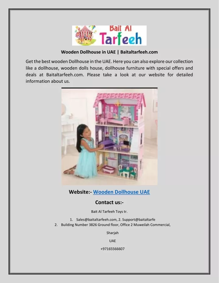 wooden dollhouse in uae baitaltarfeeh com