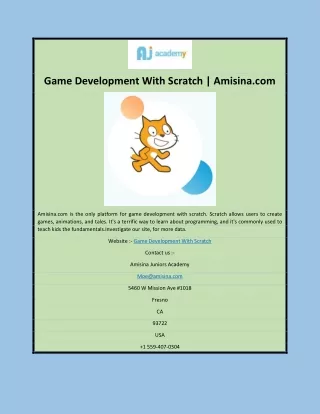 Game Development With Scratch | Amisina.com