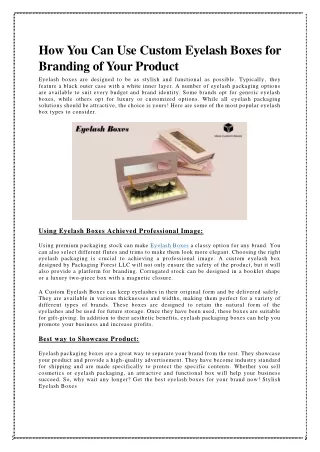 how you can use custom eyelash boxes for branding