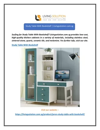 Study Table With Bookshelf  Livingsolution.com.sg