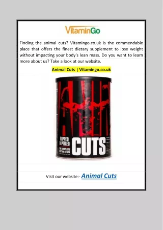 Animal Cuts  Vitamingo.co.uk