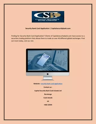 security bank card application