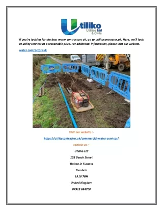 Water Contractors Uk  Utilitycontractor.uk