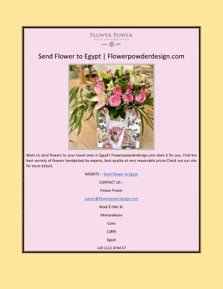 Send Flower to Egypt | Flowerpowderdesign.com