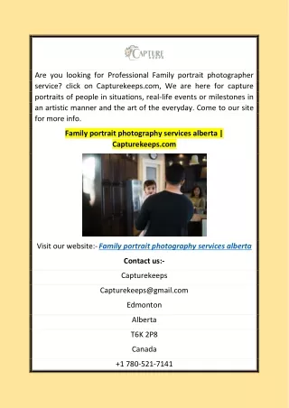 Family portrait photography services alberta  Capturekeeps.com