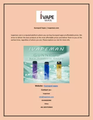 gunnpod vapes ivapeman com
