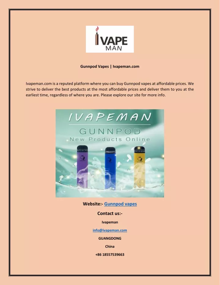 gunnpod vapes ivapeman com