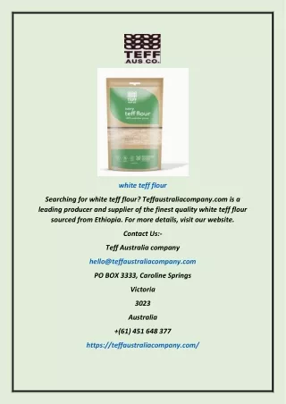 White Teff Flour | Teffaustraliacompany.com