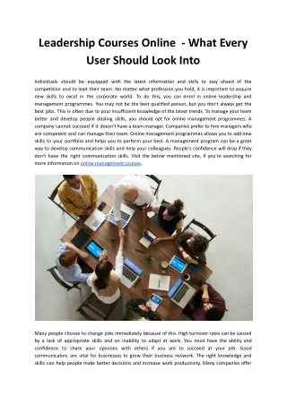 leadership courses online what every user should