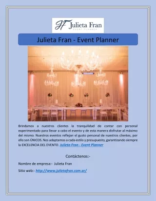 Julieta Fran - Event Planner