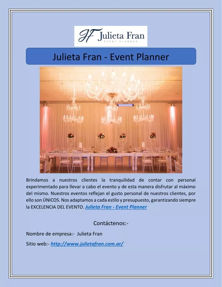 julieta fran event planner