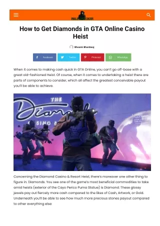 How to Get Diamonds in GTA Online Casino Heist