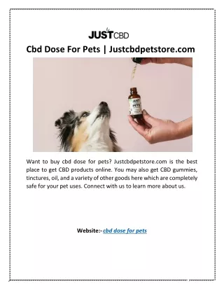 cbd dose for pets justcbdpetstore com