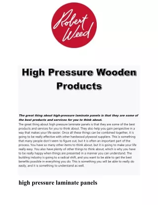 the great thing about high pressure laminate