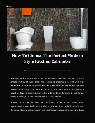 How To Choose The Perfect Modern Style Kitchen Cabinets