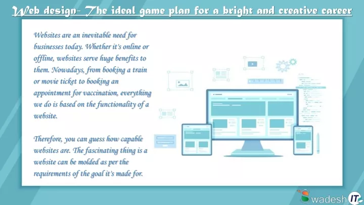 web design the ideal game plan for a bright
