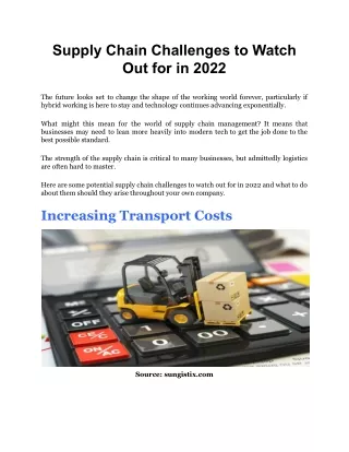 Supply Chain Challenges to Watch Out for in 2022