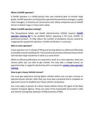 What is forklift operator