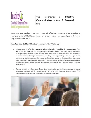 Soft Skills Training Packages | Inspirecmg