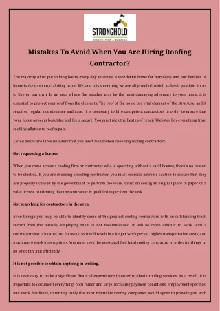 Mistakes To Avoid When You Are Hiring Roofing Contractor-converted