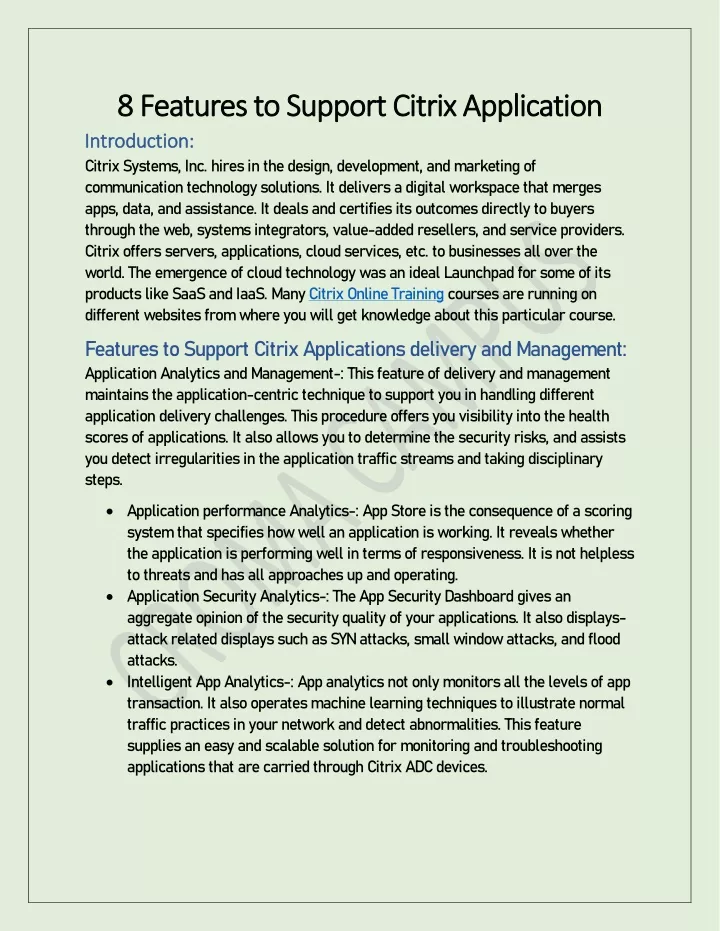 8 features to support citrix application