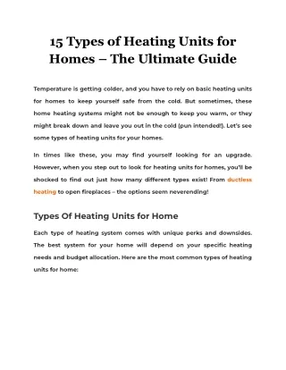 15 types of heating units for homes the ultimate