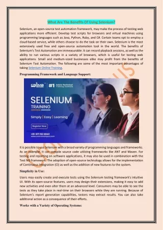 what are the benefits of using selenium
