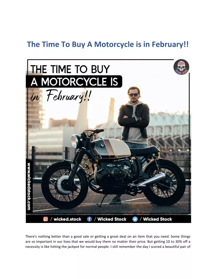 the time to buy a motorcycle is in february