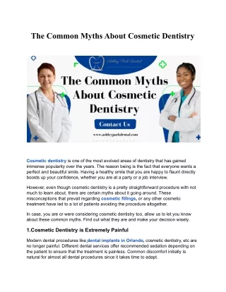 The Common Myths About Cosmetic Dentistry