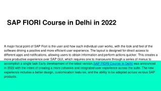 sap fiori course in delhi in 2022