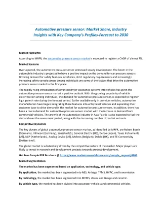 automotive pressure sensor market