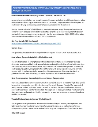 Automotive Smart Display Market Research Report
