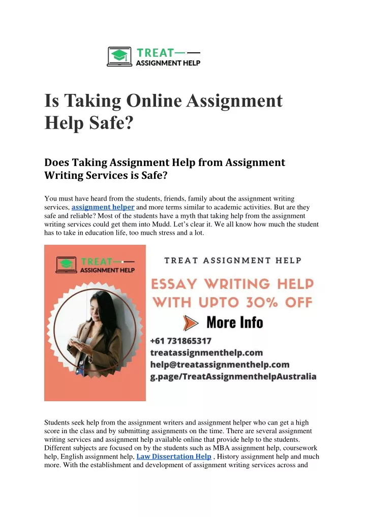 is taking online assignment help safe does taking