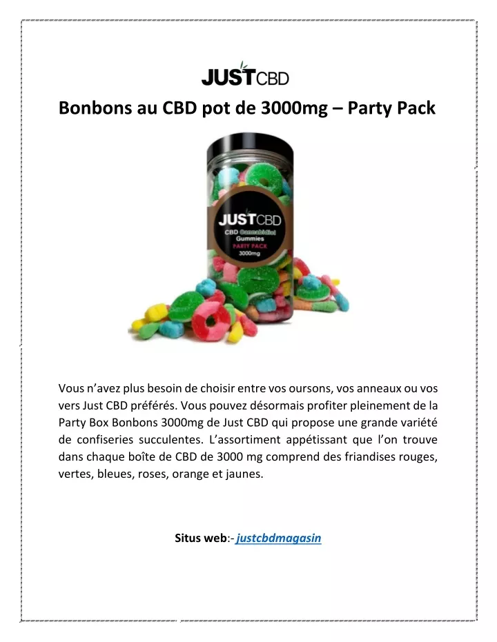 bonbons au cbd pot de 3000mg party pack