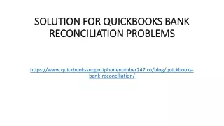 solution for quickbooks bank reconciliation problems