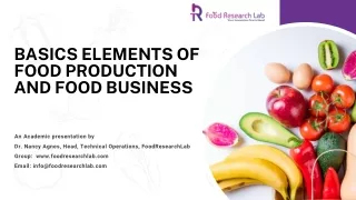 basics elements of food production and food