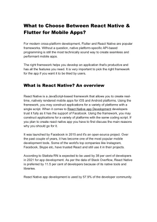 what to choose between react native flutter