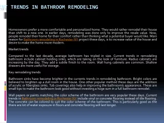 Current Trends in Bathroom Remodeling