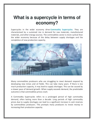 What is a supercycle in terms of economy