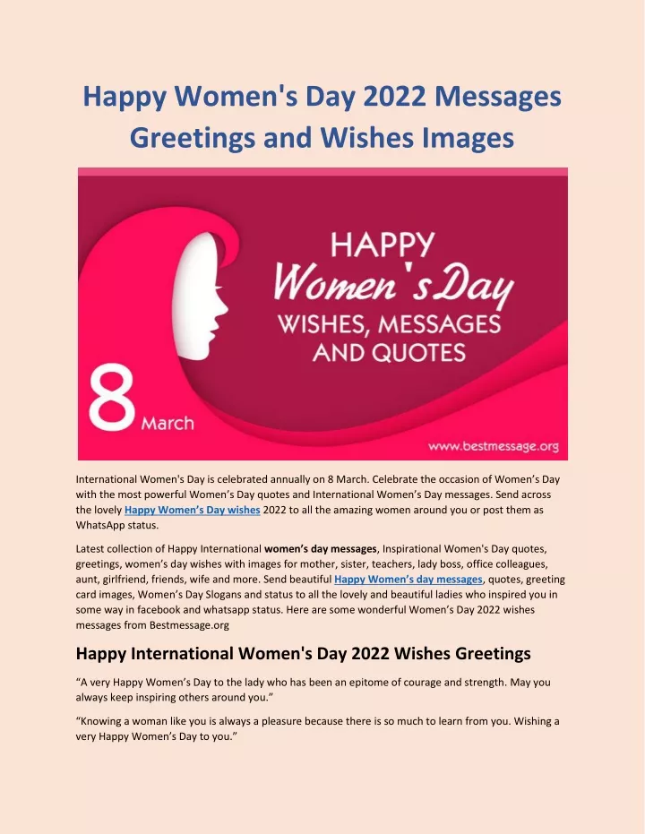 happy women s day 2022 messages greetings